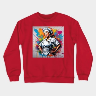 Colorful Design of a Proud Female Chef Crewneck Sweatshirt